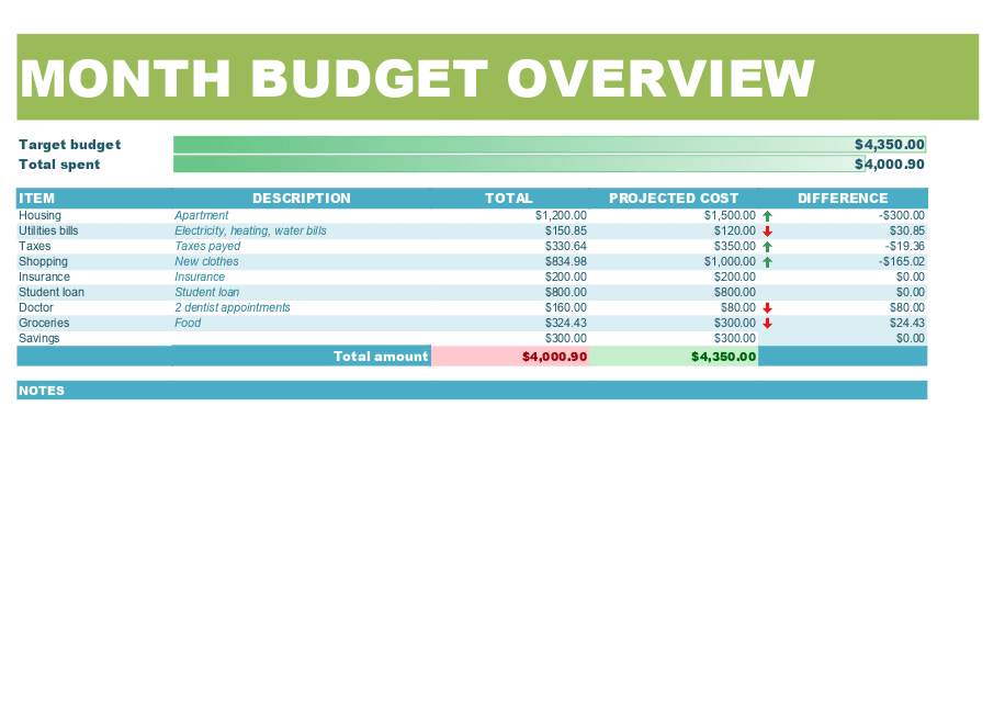 Monthly budget 3