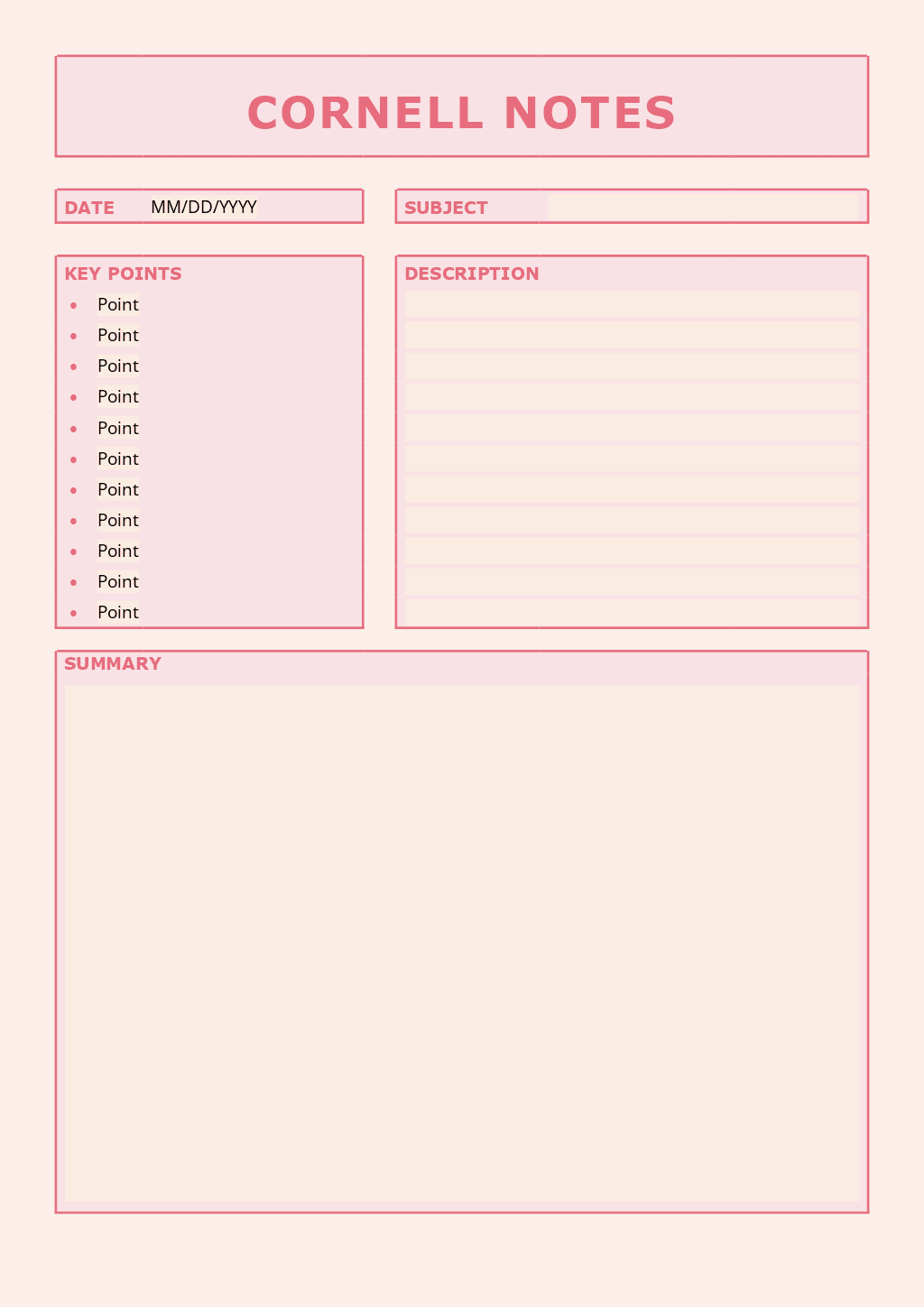 Cornell notes form 4