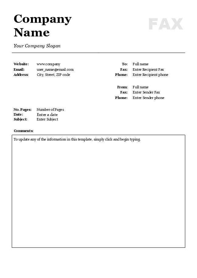 Fax cover sheet 3