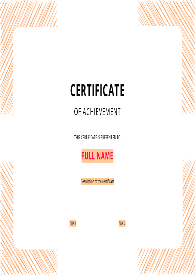 Certificate of achievement form 3