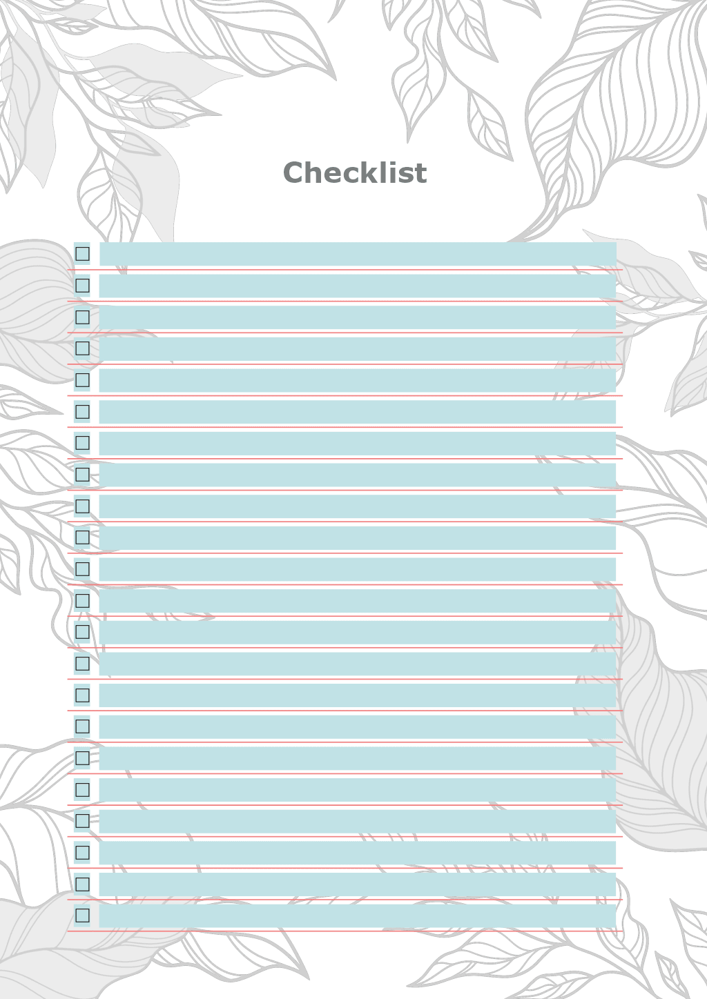 Checklist form 4